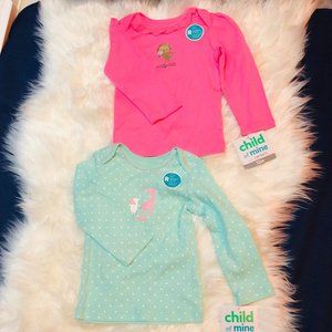 2 Carter's 12mo longsleeve shirts.